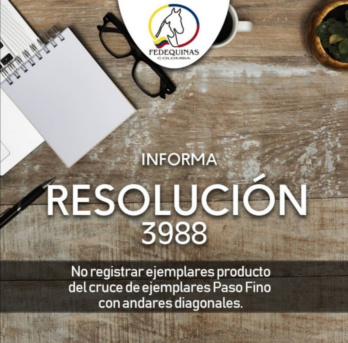 Resoluci&oacute;n 3988 No registrar ejemplares producto de cruces