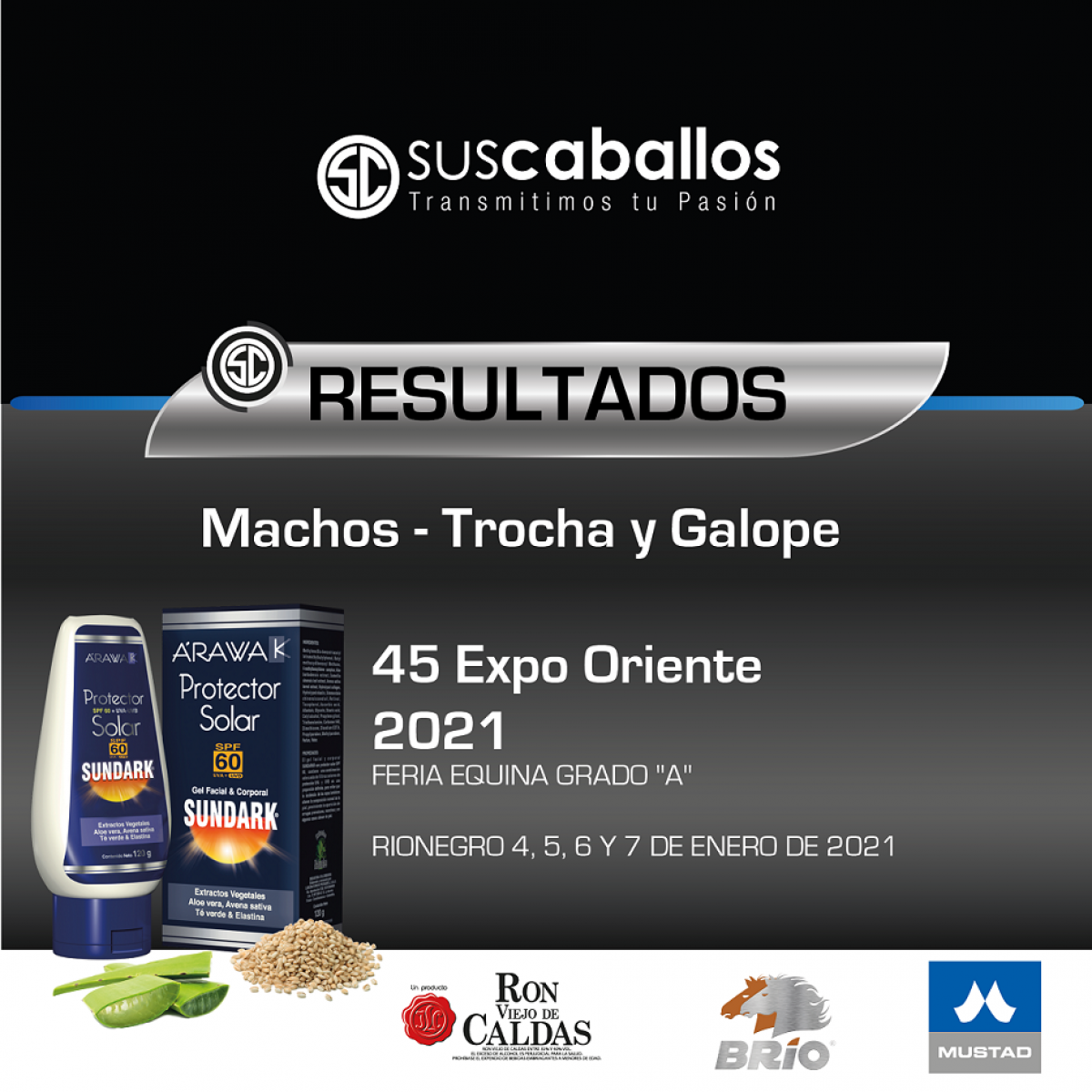 RESULTADOS MACHOS TROCHA Y GALOPE COLOMBIANO 