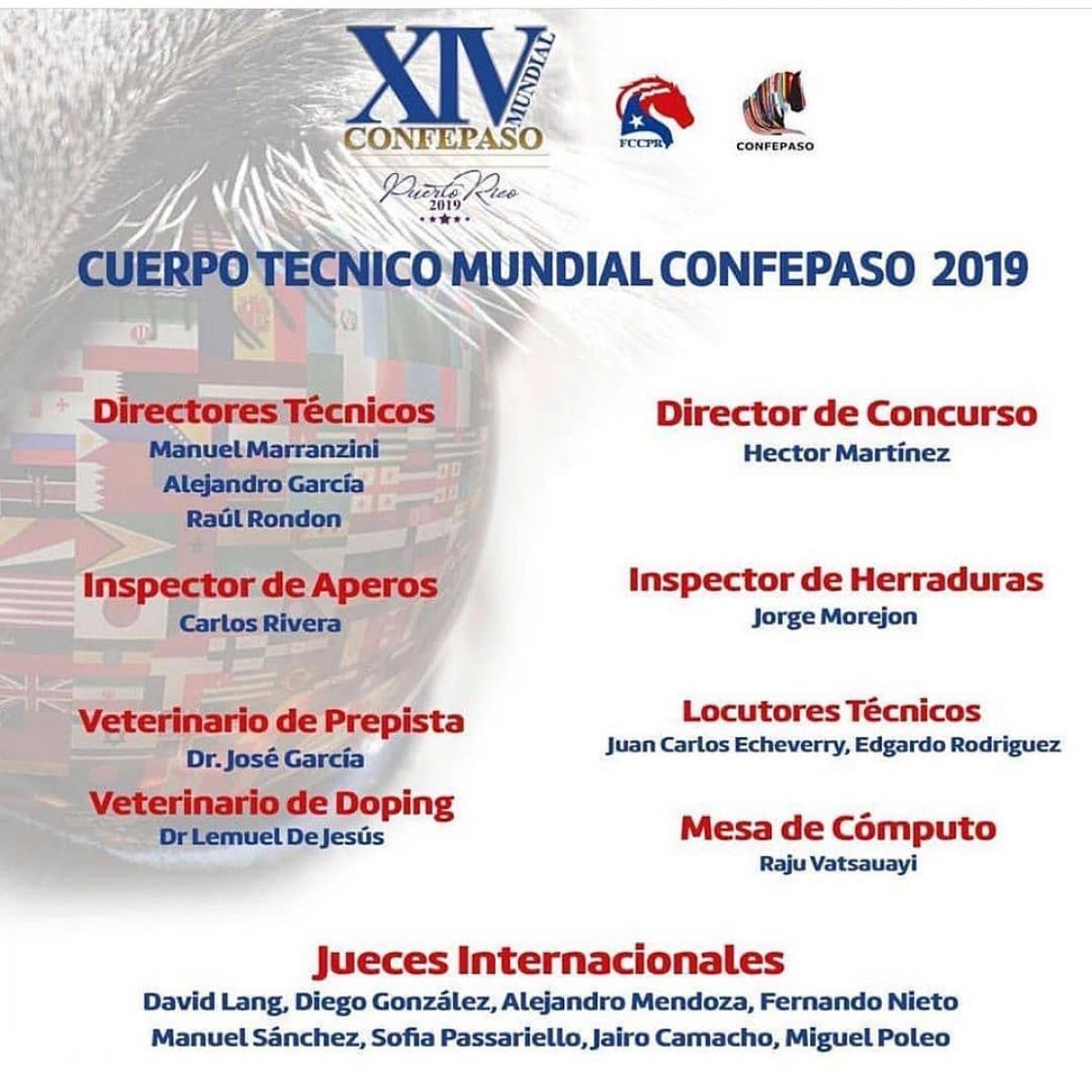 Nómina Para La Mundial Equina, Puerto Rico 2019