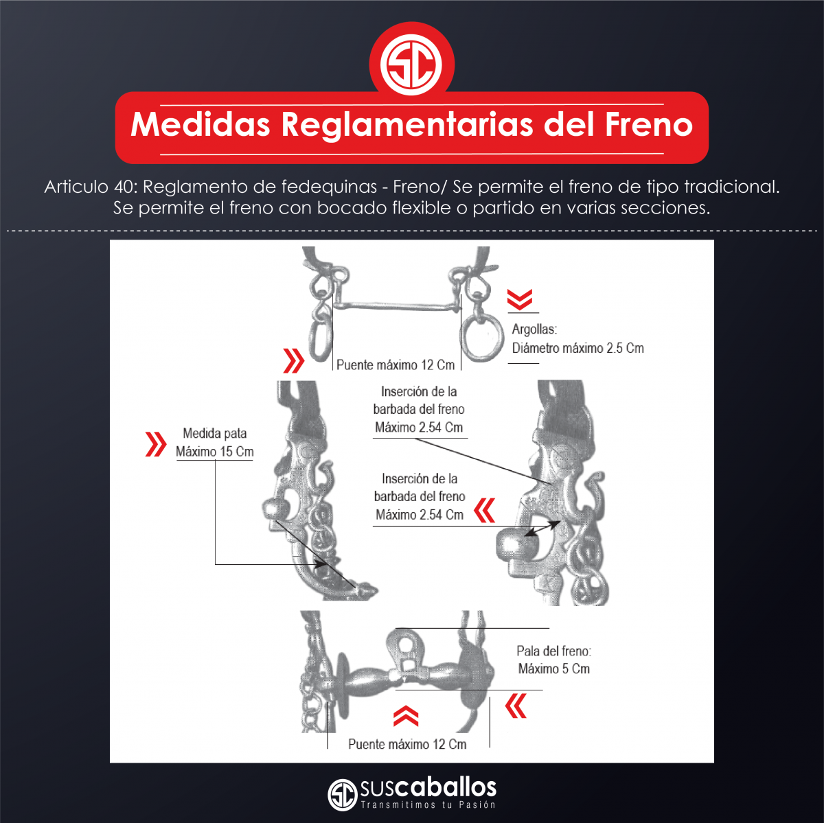 Medidas reglamentarias del Freno