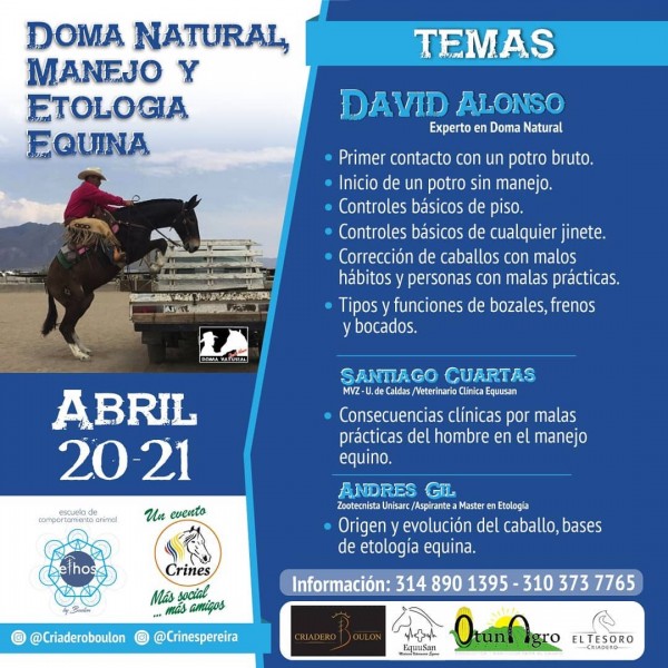 https://www.suscaballos.com/Doma Natural, Manejo y Etología Equina 20 y 21 de Abril