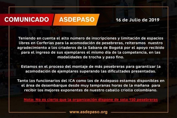 https://www.suscaballos.com/Comunicado ASDEPASO: Agroexpointernacional 2019!!