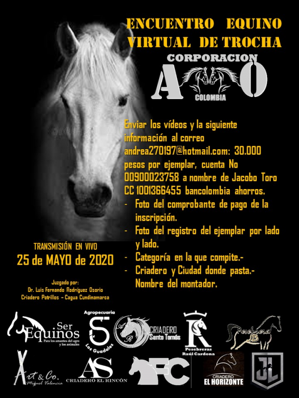 https://www.suscaballos.com/Primer Encuentro virtual de la Trocha