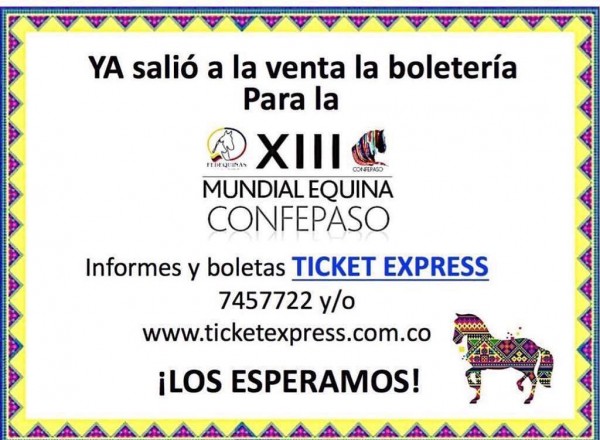 https://www.suscaballos.com/Ya Salio A La Venta La Boleteria Para La XIII Mundial Equina Confepaso