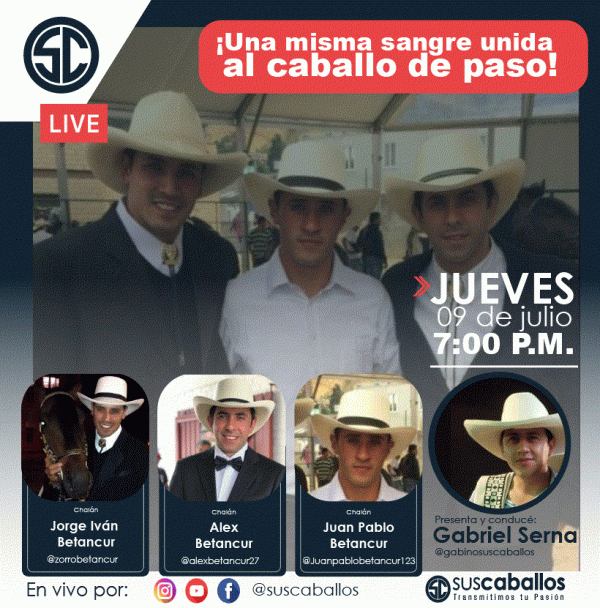 https://www.suscaballos.com/LIVE - !Una misma sangre unida al caballo de paso! JUEVES 9 de julio 7:00 PM