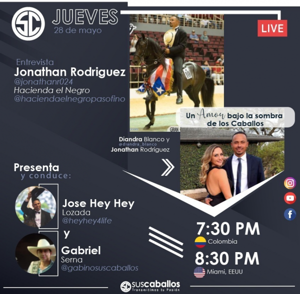 https://www.suscaballos.com/ Entrevista con Jonathan Rodríguez y Diandra Blanco  