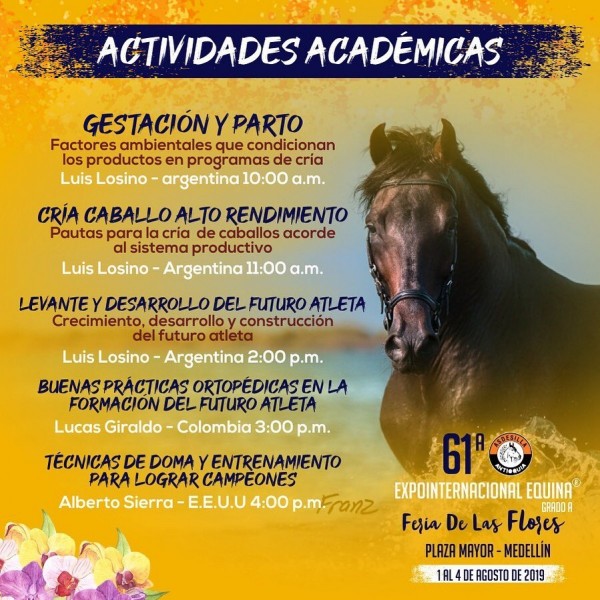 https://www.suscaballos.com/Actividades Académicas En La 61a Expointernacional Equina Feria de Flores