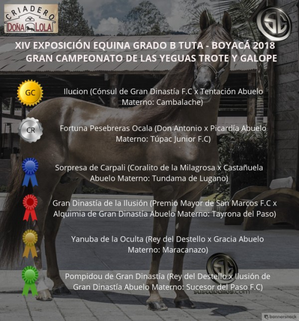 https://www.suscaballos.com/VÍDEO: Ilución Campeona, Fortuna Reservada, Trote Y Galope,Grado B De Tuta 2018