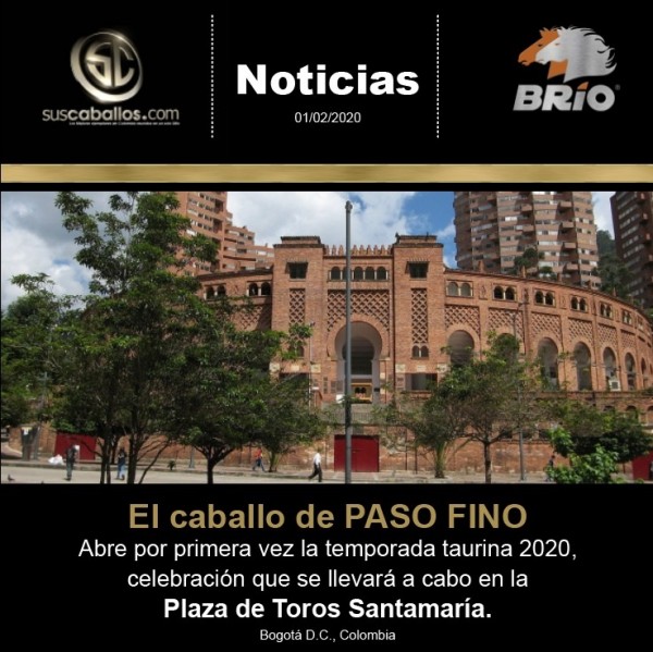 https://www.suscaballos.com/El Caballo de Paso Fino abre por primera vez la temporada taurina 2020