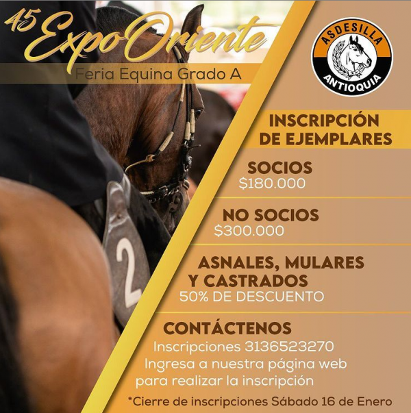 https://www.suscaballos.com/Inscribe tus ejemplares ExpoOriente 2020 - Asdesilla