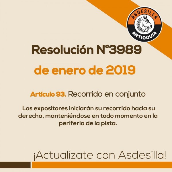 https://www.suscaballos.com/Articulo 93: Recorrido en Conjunto, Resolución de Enero del 2019