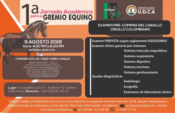 https://www.suscaballos.com/1ra Jornada Académica Para El Gremio Equino, 9 de Agosto