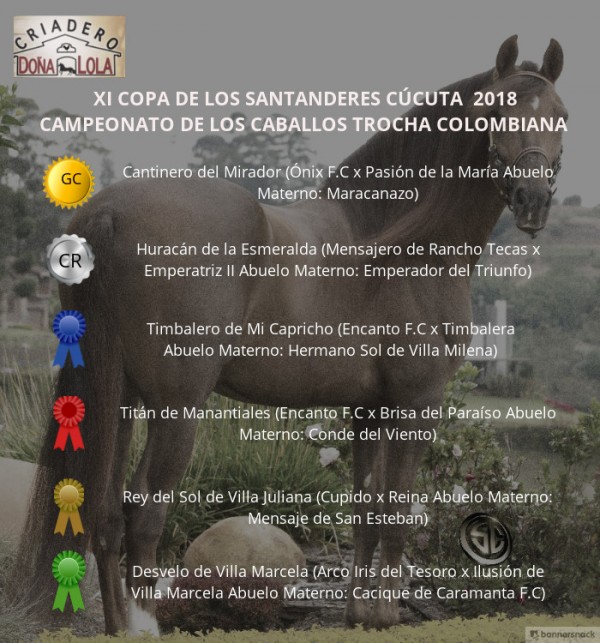 https://www.suscaballos.com/VÍDEO: Cantinero Campeón, Huracán Reservado, Trocha Colombiana - Cúcuta 2018