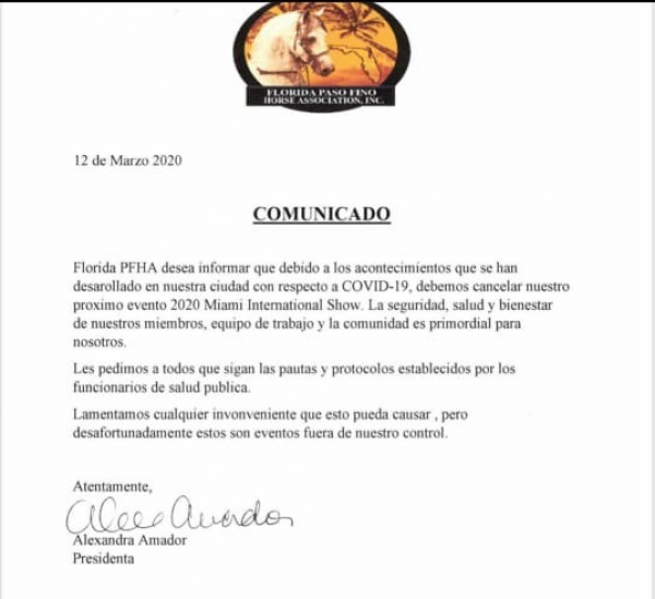 https://www.suscaballos.com/Comunicado Oficial Florida PFHA
