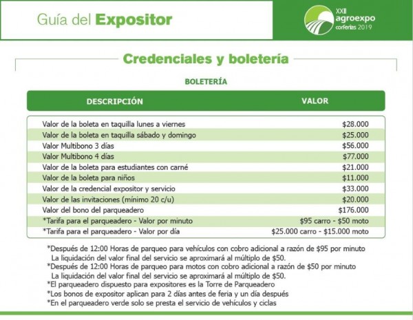 https://www.suscaballos.com/Taquilla Agroexpo Credenciales y Boletería 2019