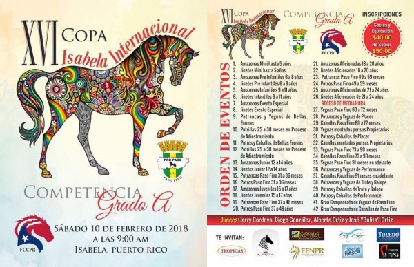 https://www.suscaballos.com/RESULTADOS XVI Copa de Paso Fino Isabela Internacional 2018, Puerto Rico
