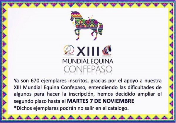 https://www.suscaballos.com/Ya Son 670 Ejemplares Inscritos, Se Amplia El 2do Plazo Hasta El 7 De Noviembre