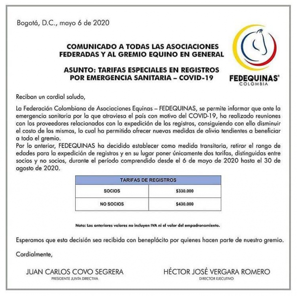 https://www.suscaballos.com/Comunicado Oficial  FEDEQUINAS