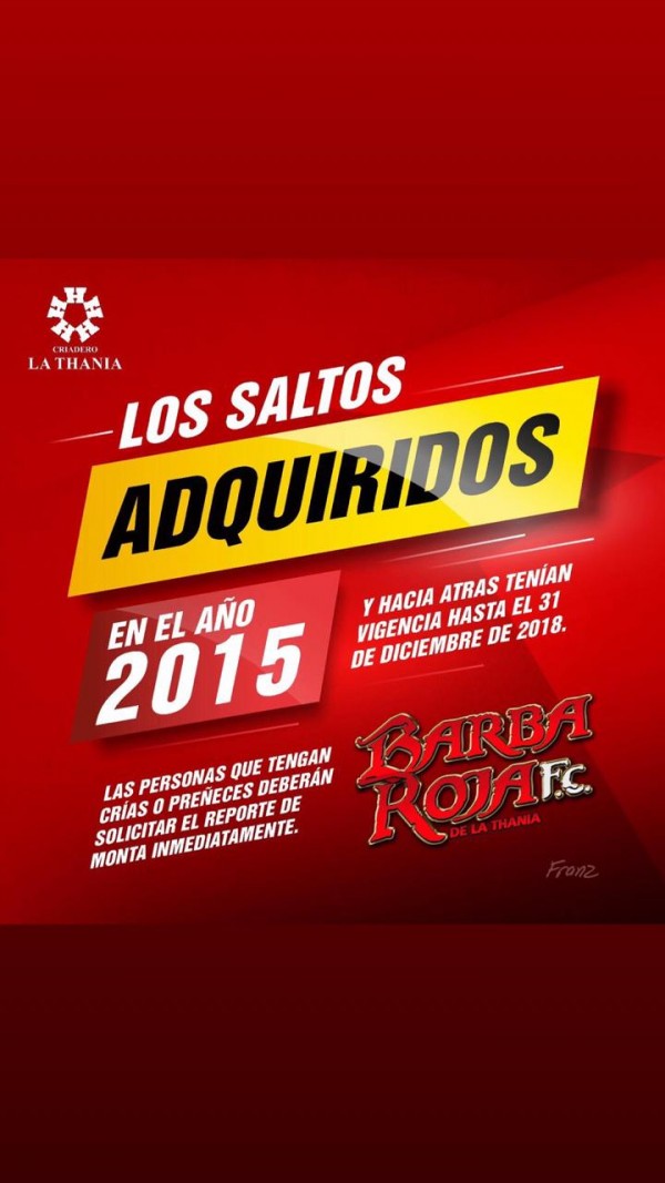https://www.suscaballos.com/Comunicado Criadero la Thania - Barba Roja de la Thania F.C